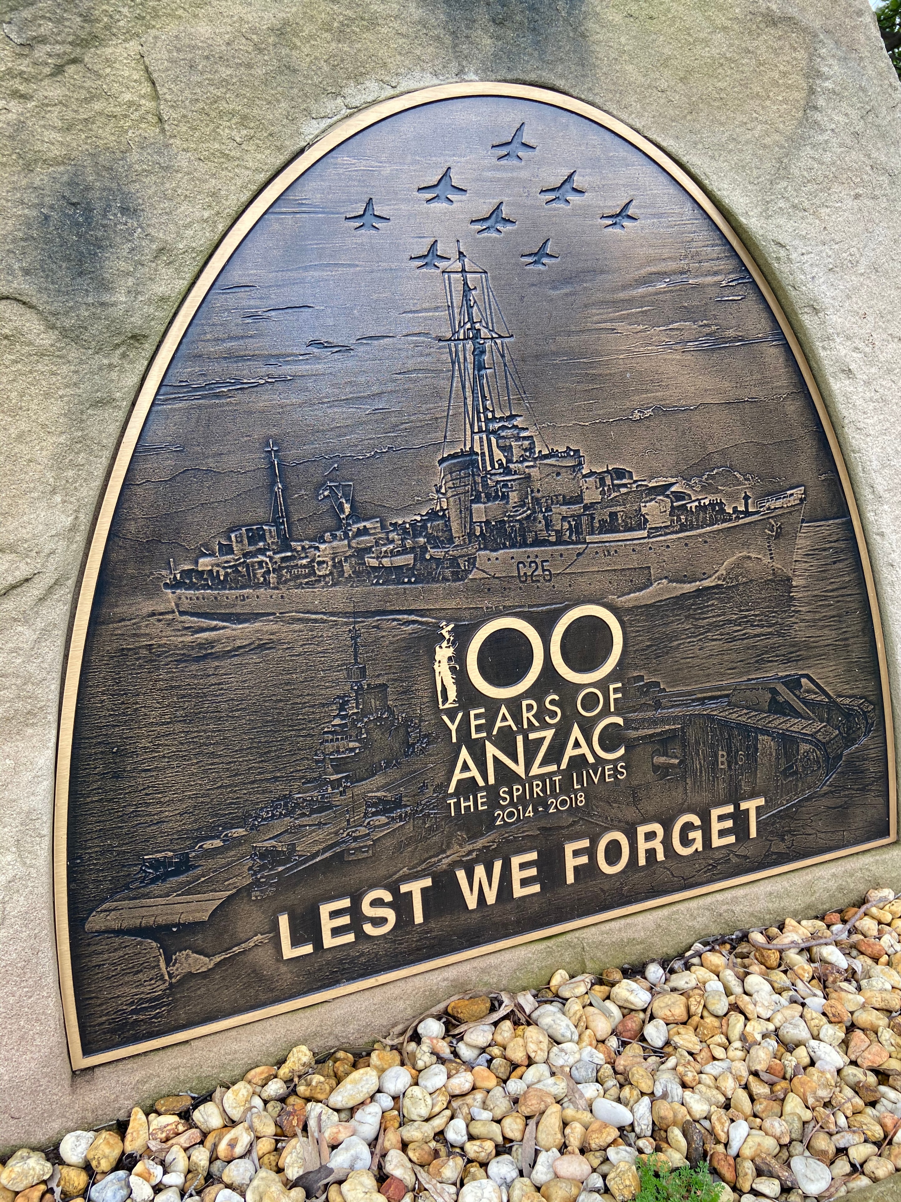 100 Years of ANZAC commemorative memorial plaque