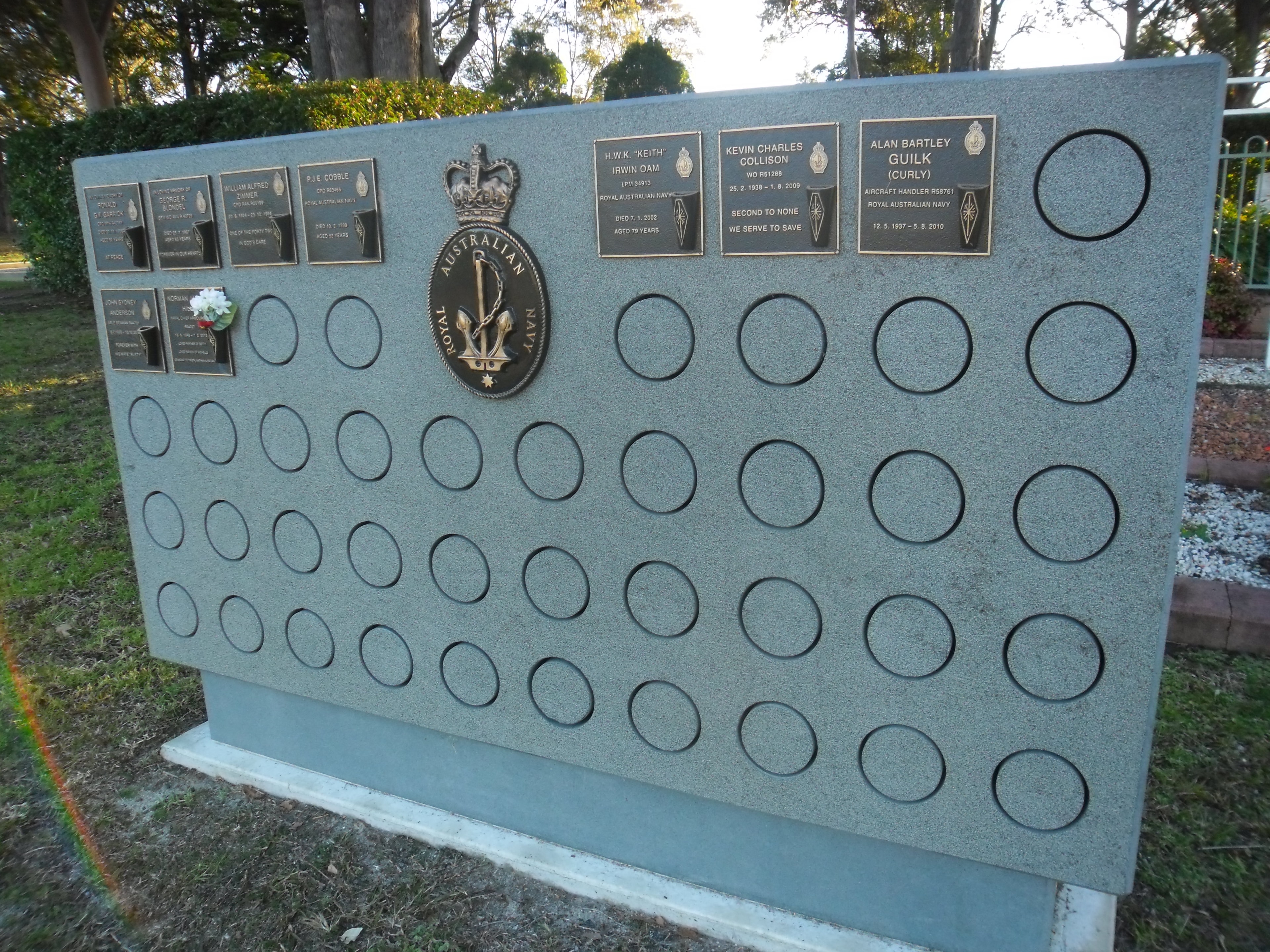 Royal Australian Navy ash memorial wall