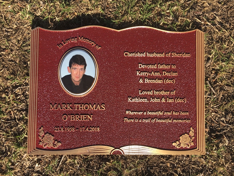 Mark Thomas O'Brien memorial plaque