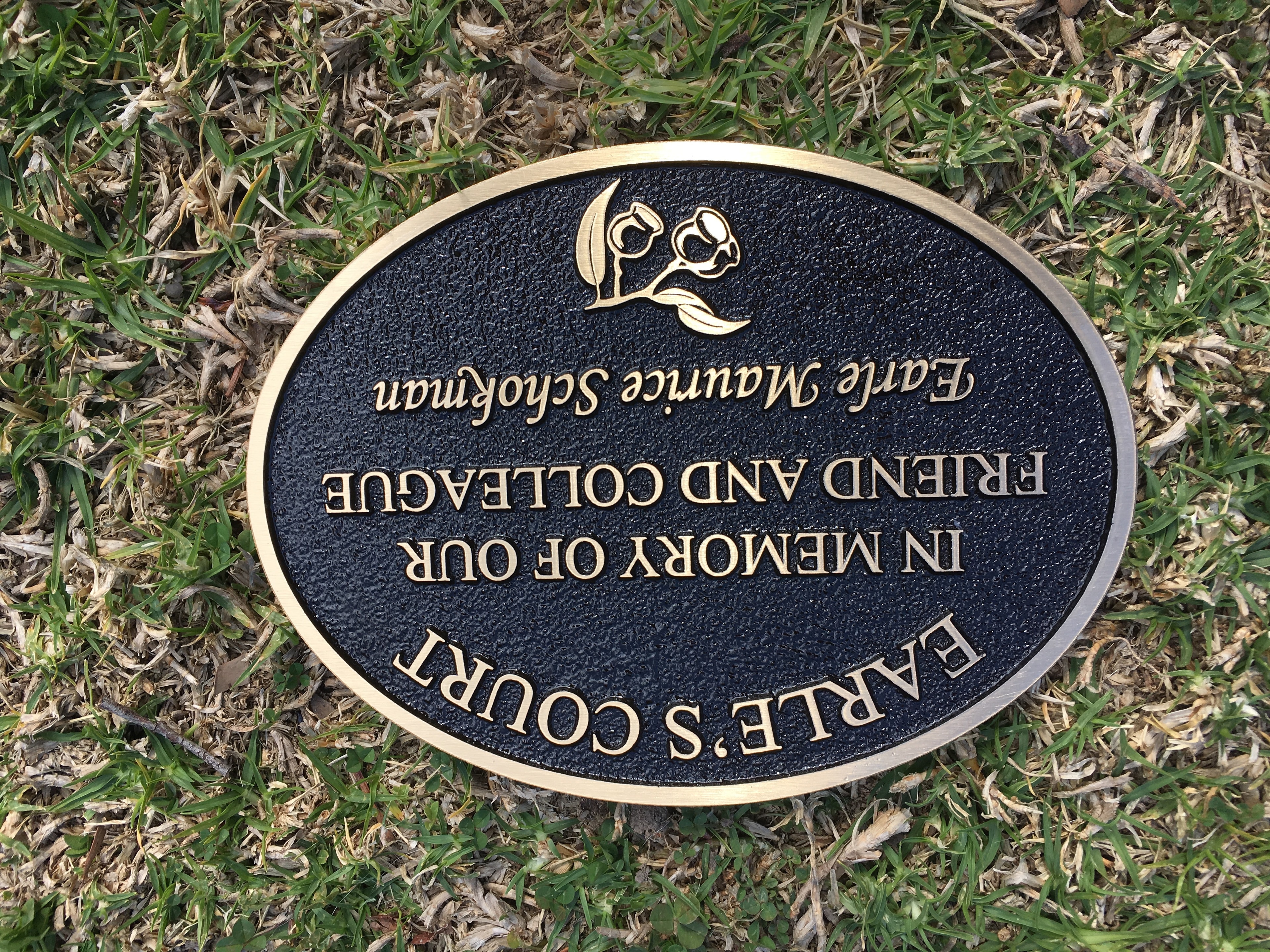 Custom memorial plaque example 15